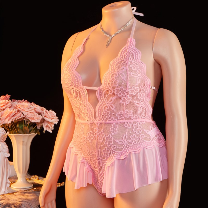 Lingerie sexy transparente Plu - Lace Teddy Lingerie avaliação e preço