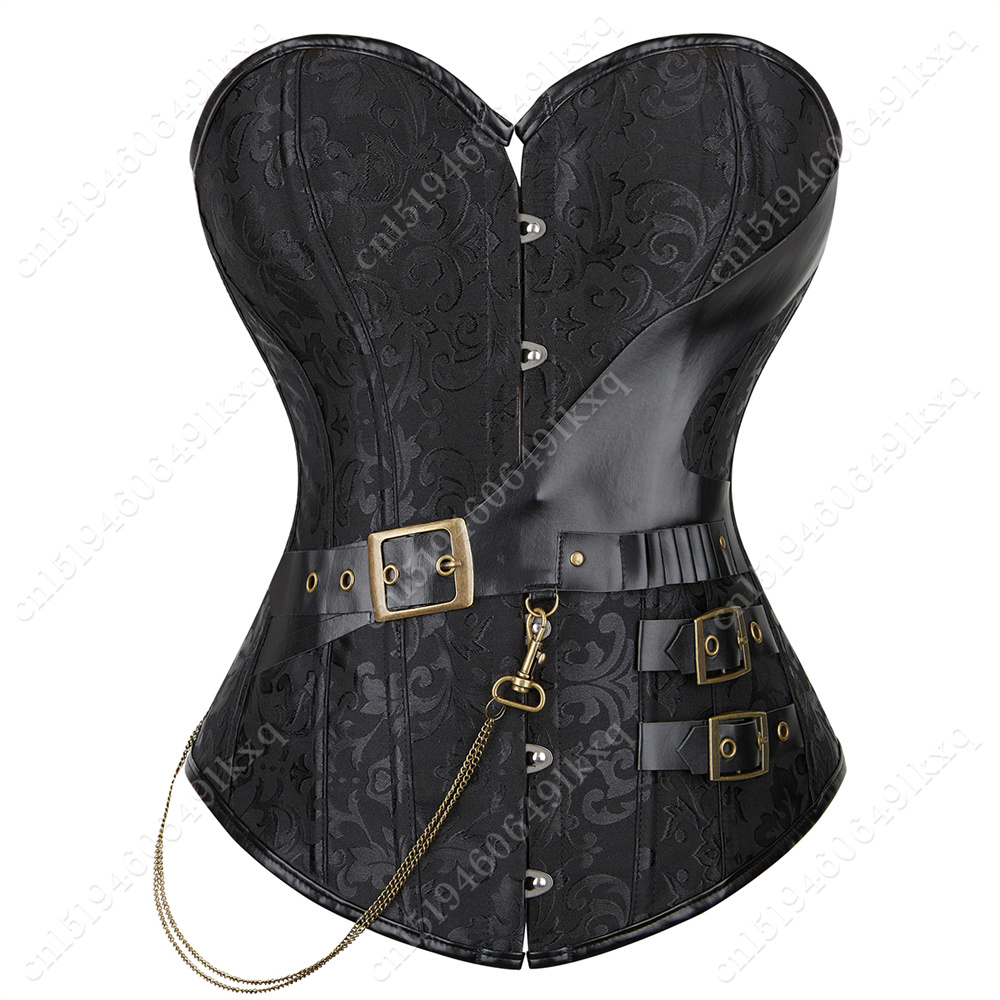 Top Bustier Jacquard preto par - Corset Waist Cinch avaliação e preço